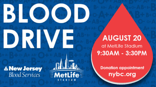 NEW YORK BLOOD CENTER, NEW YORK JETS, NEW YORK GIANTS AND METLIFE STADIUM TEAM UP TO HOST BLOOD DRIVE