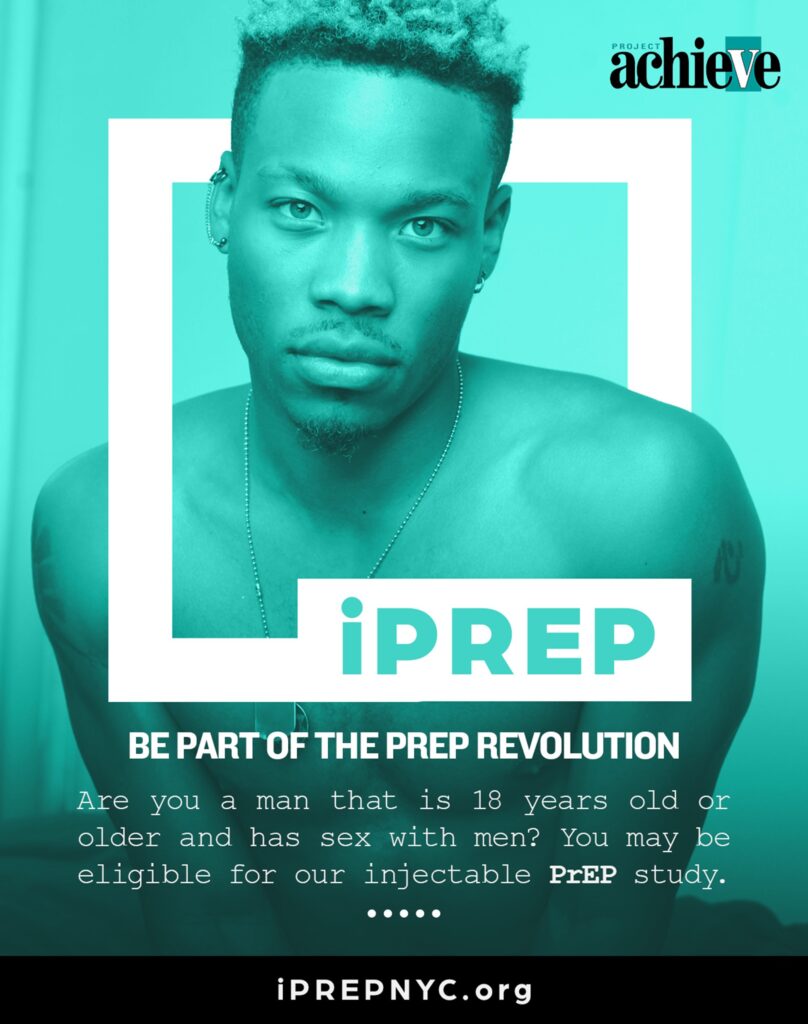 Man staring into camera on poster reading "iPREP, Be Part of the Prep Revolution."