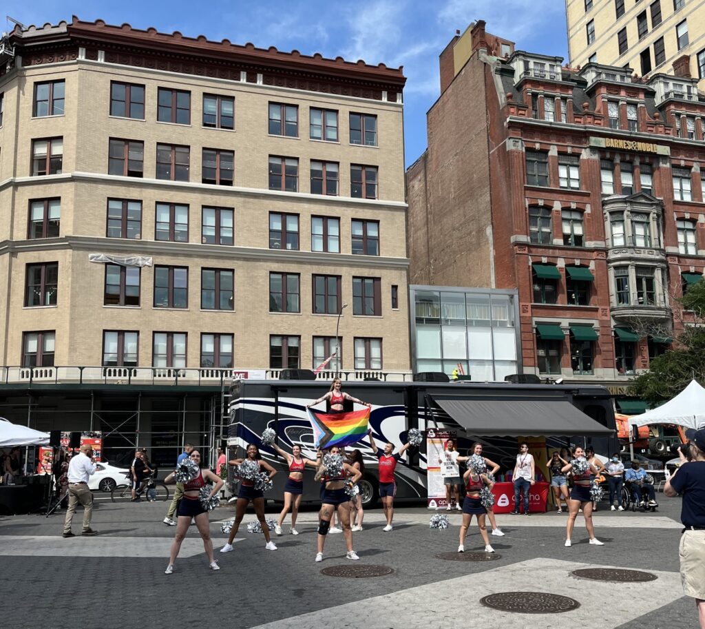 Dancers in Union Square, celebrating National HIV Testing Day.