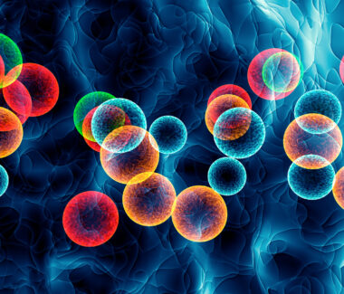 Cells of different colors 3D illustration