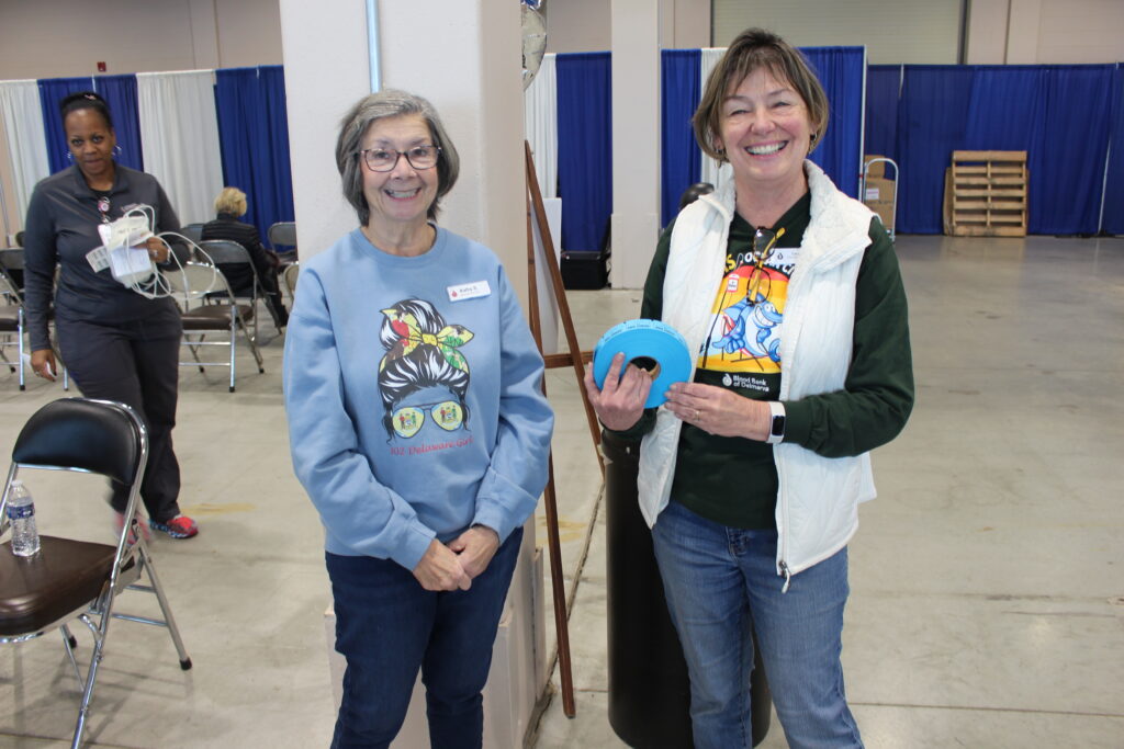 Two smiling blood donors at the 25th annual Ocean City Blood Drive.