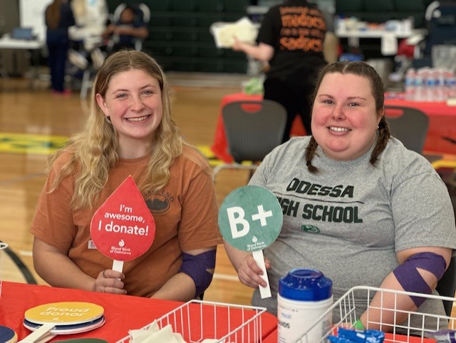Two Odessa High School blood donors