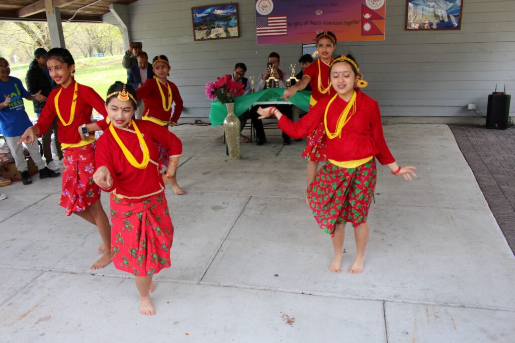 Traditional dancers at the Delaware Nepali Society Blood Drive 