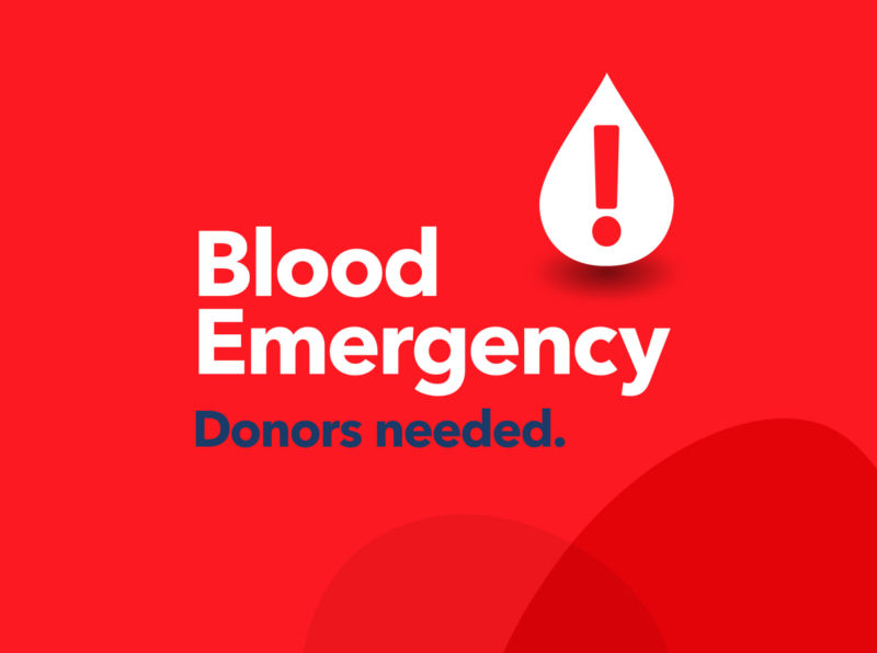 Poster Reading - Blood Emergency Donors Needed