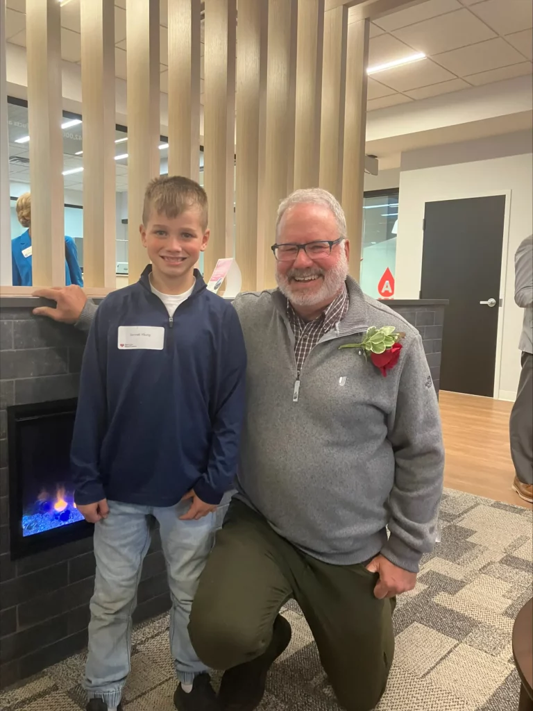 Bennett Young and Rick Rice, one of his blood donors